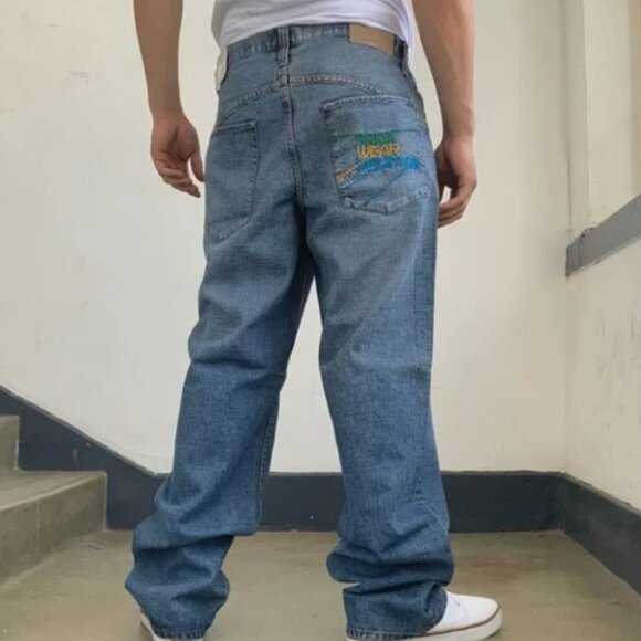 Men’s Rocawear Mid Blue Lightweight Denim Pants